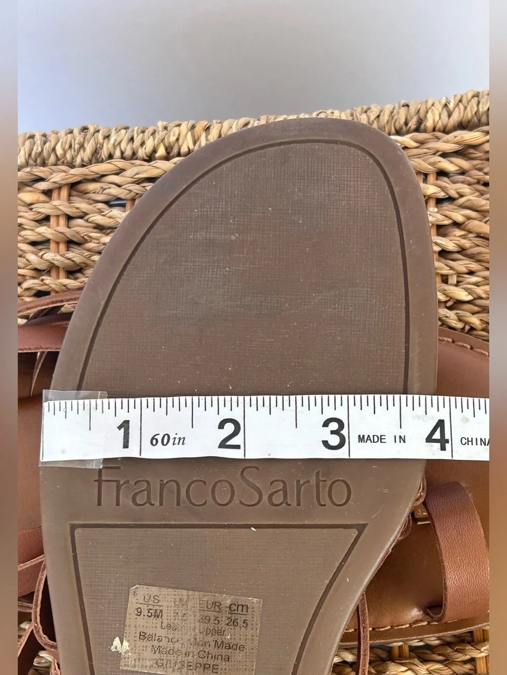 Franco Sarto Women’s Giuseppe Sandals Strappy Styling with Toe Ring Size 9.5